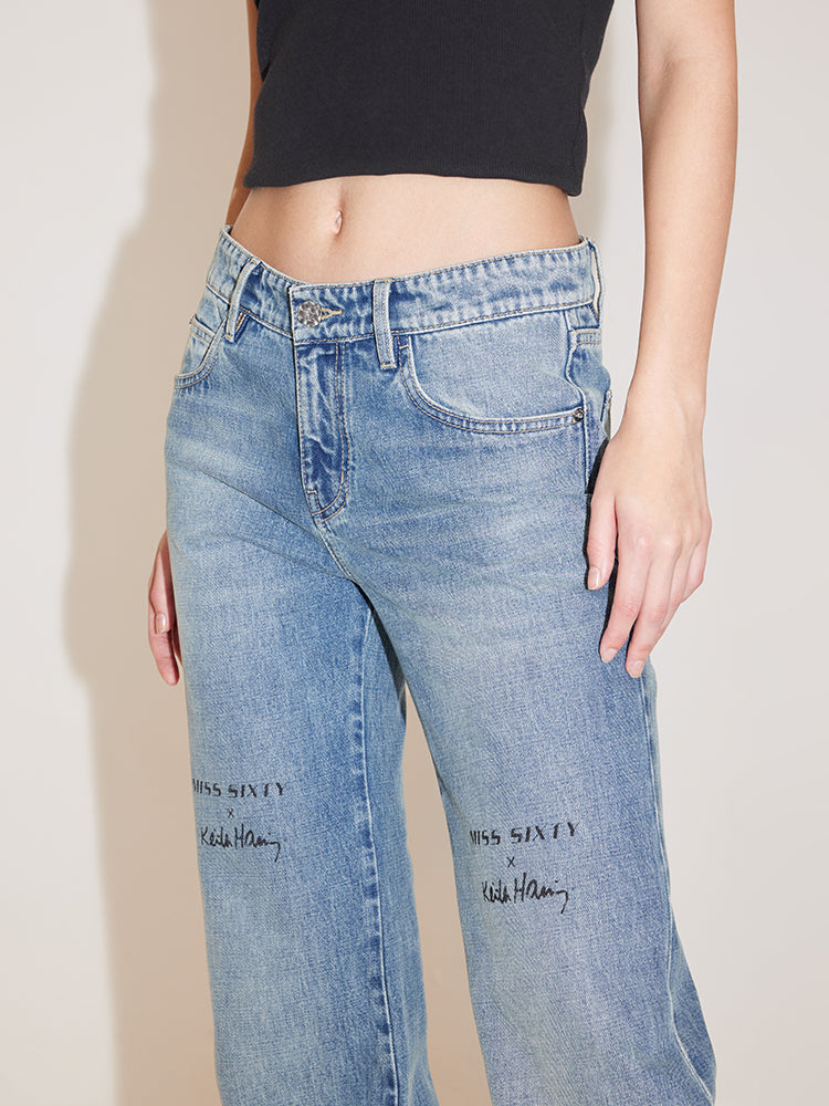 Miss Sixty x Keith Haring Capsule Collection Vintage Printed Jeans