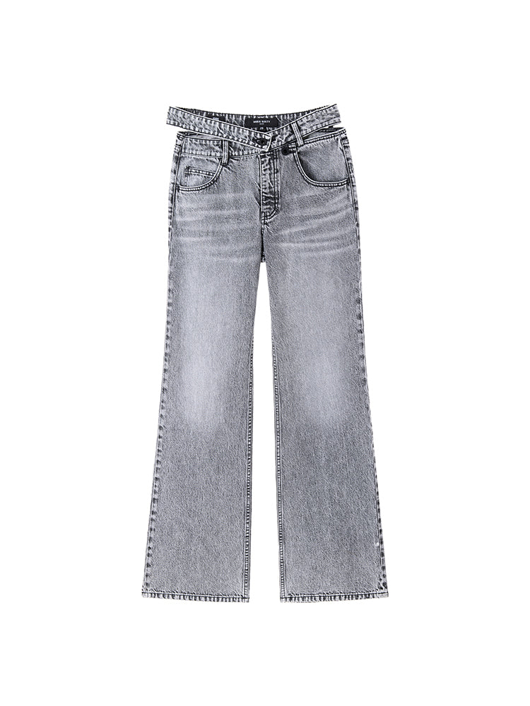 Sexy Hollow Waist Flared Jeans