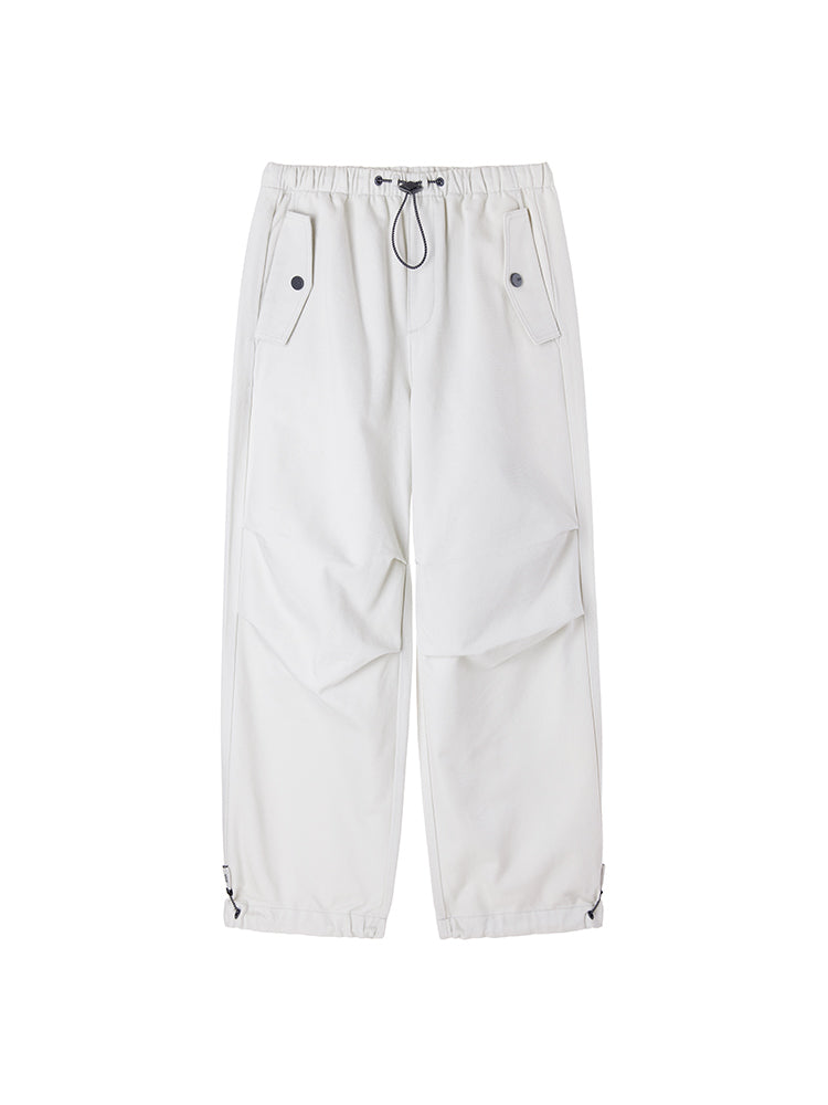 Off-White Cargo Style Tie-In Ankle Jeans