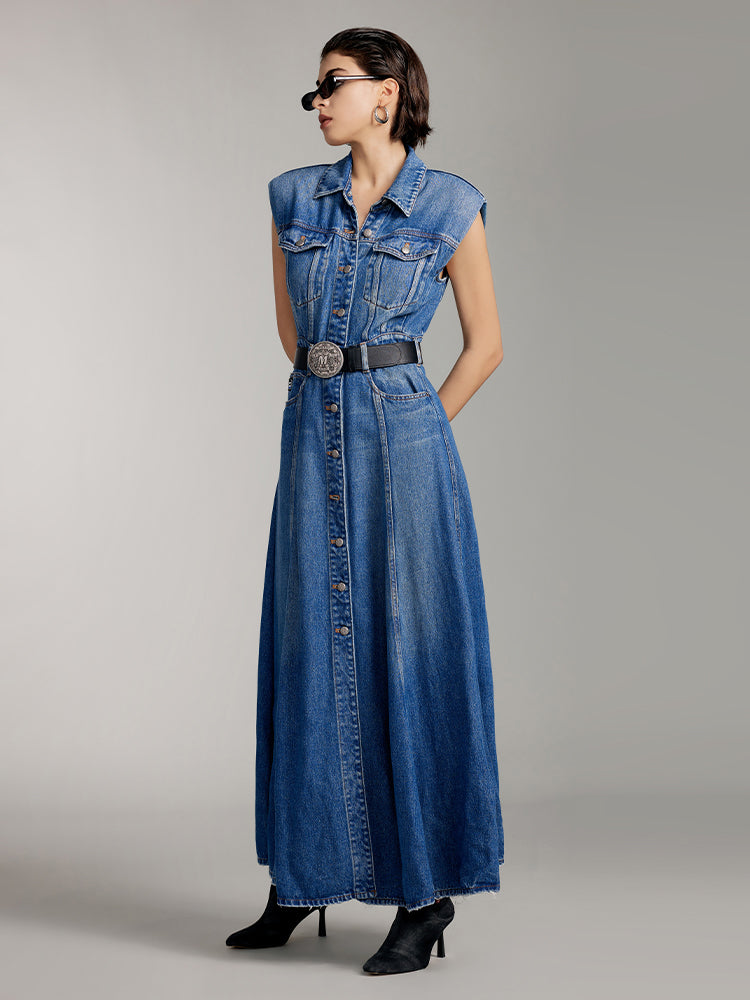 Sleeveless Tencel Denim Dress