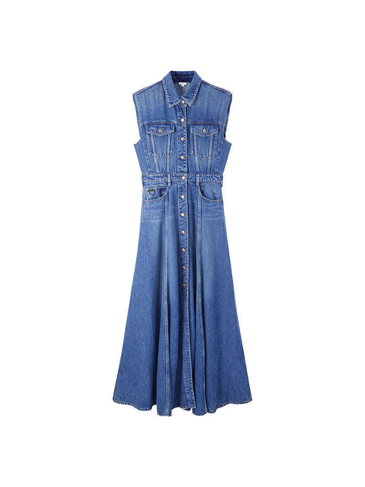 Sleeveless Tencel Denim Dress
