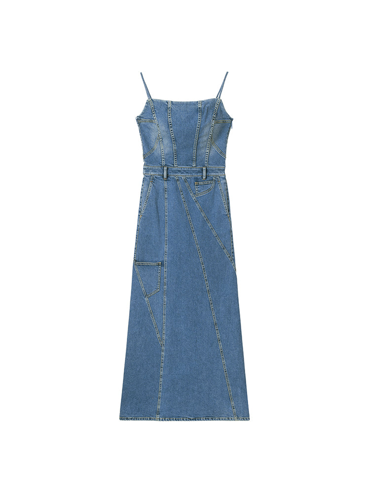 Vintage Cargo Style Denim Dress