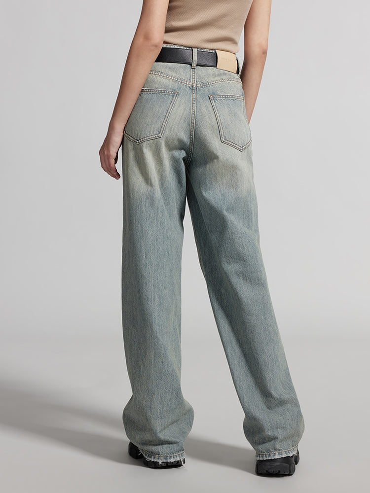 Vintage White Wide-Leg Jeans