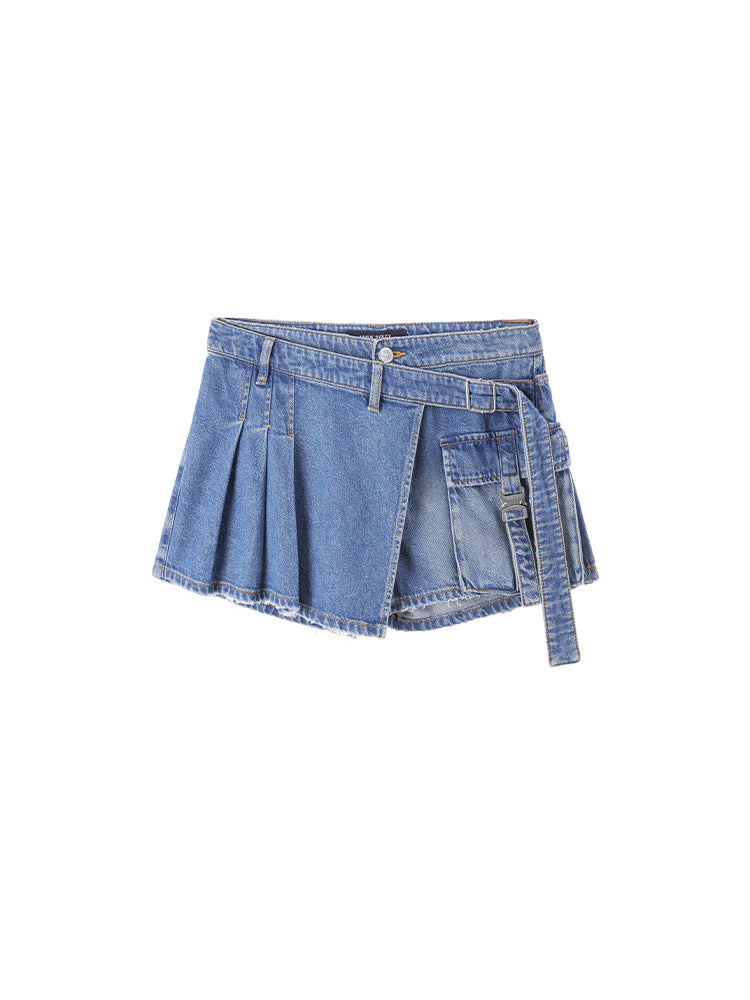 Denim Culottes With Acetate