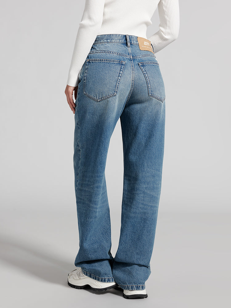 Vintage White Straight Jeans