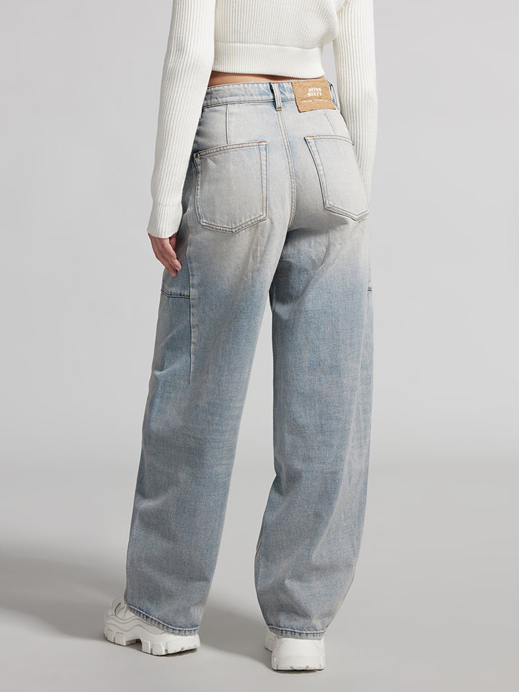 Vintage White Wide-Leg Jeans