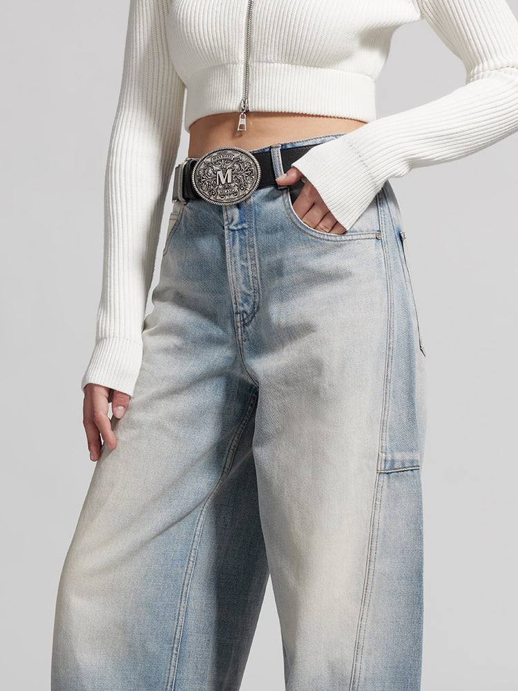 Vintage White Wide-Leg Jeans