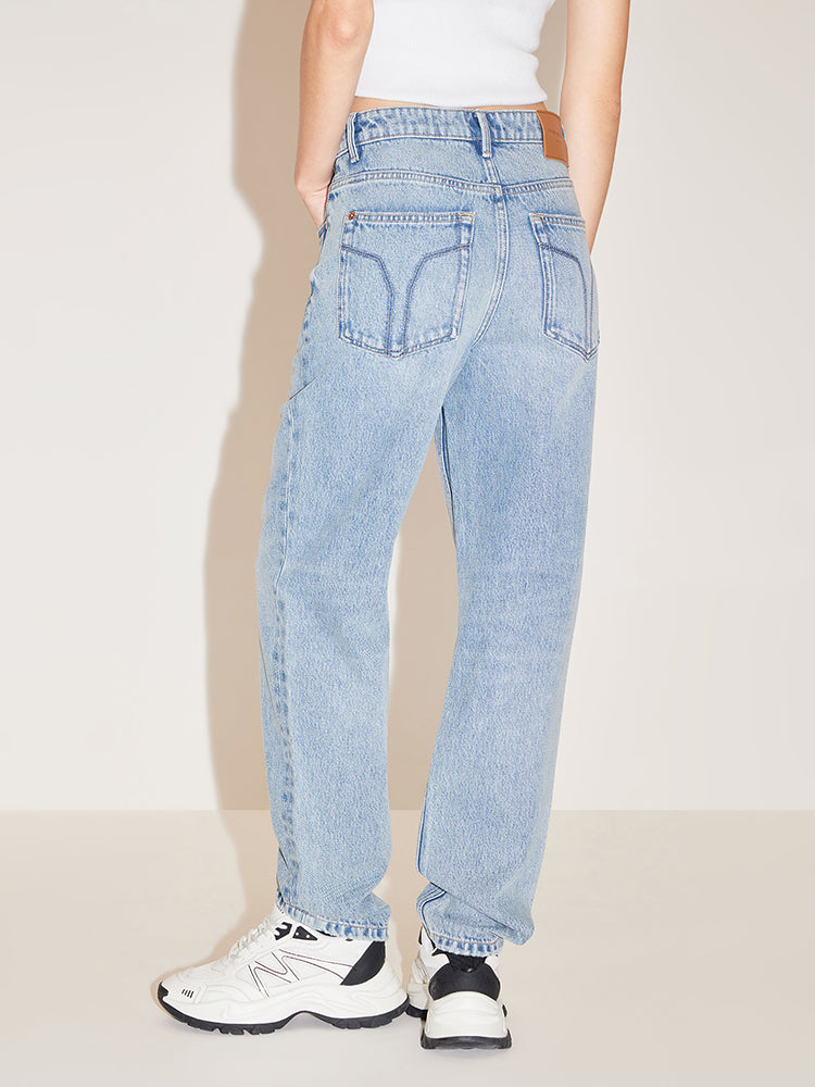 Vintage Light Blue Straight Fit Jeans