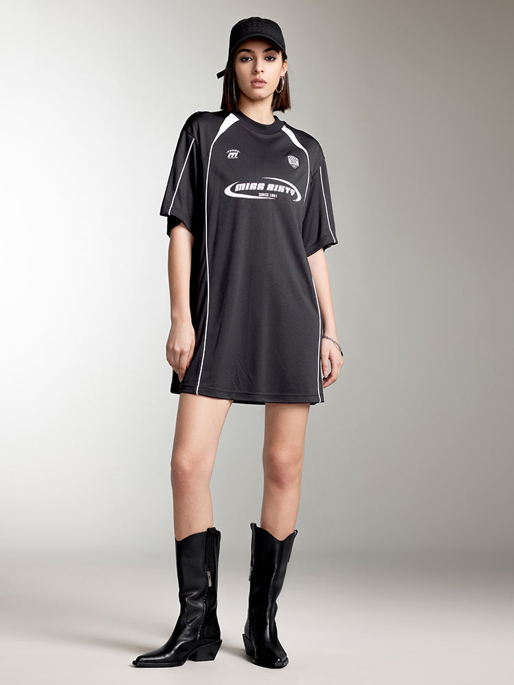 Crew Neck Sporty Style Dress