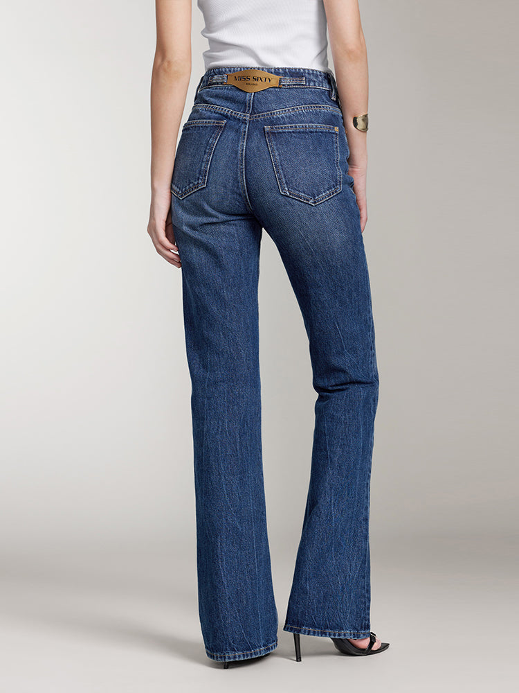 Vintage Flared Jeans In Navy Blue