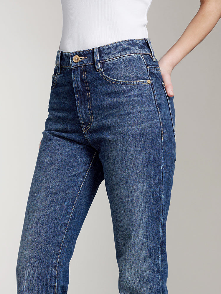 Vintage Flared Jeans In Navy Blue
