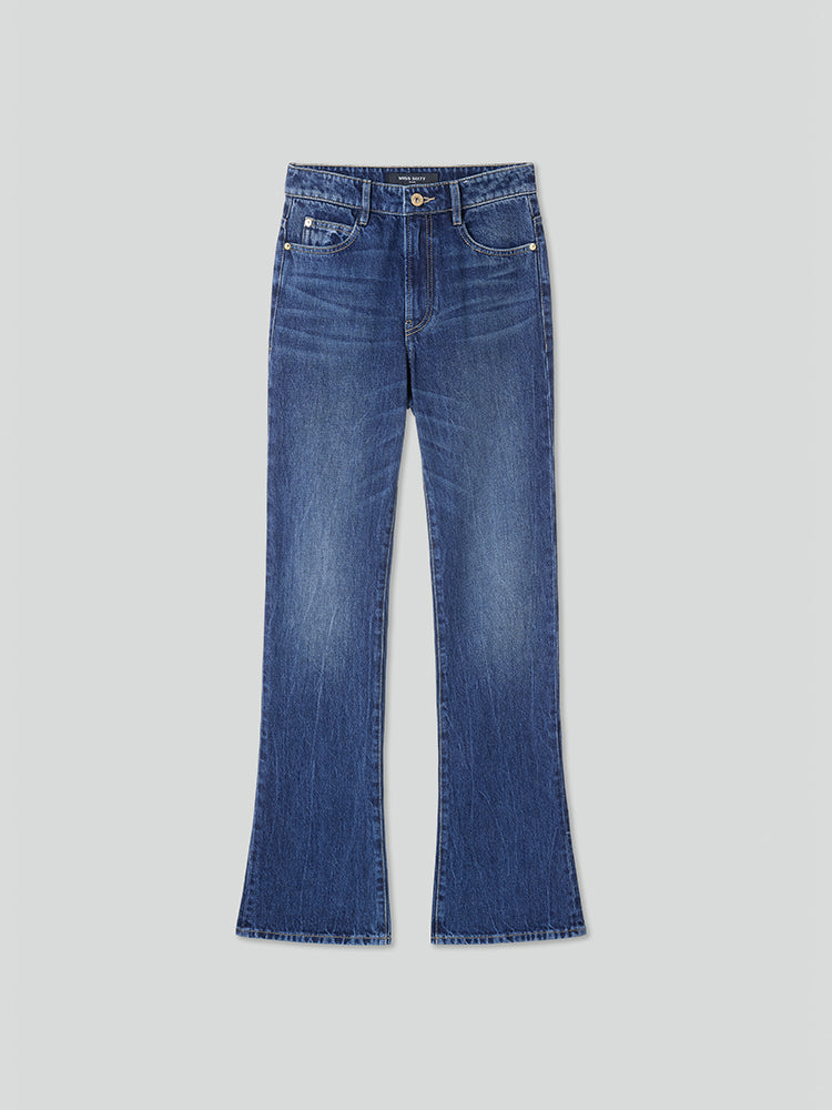 Vintage Flared Jeans In Navy Blue
