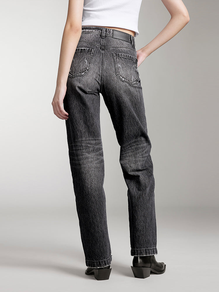 Vintage Straight Fit Jeans In Black