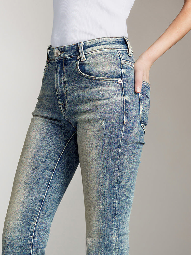 Vintage Distressed Flared Jeans