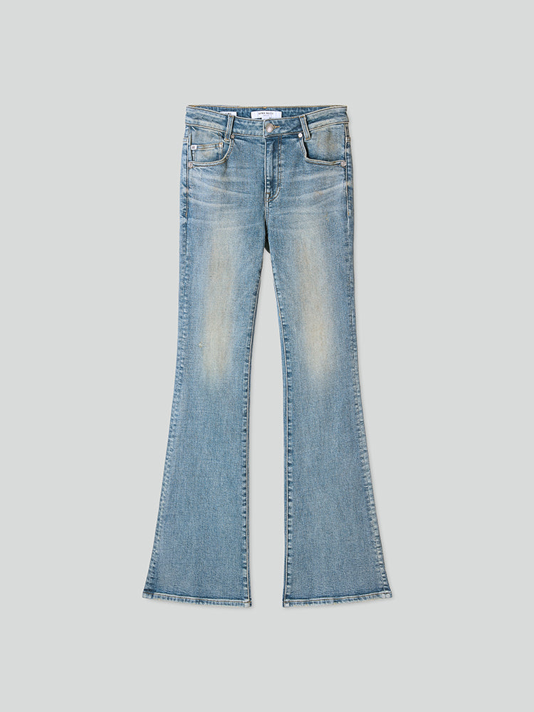 Vintage Distressed Flared Jeans