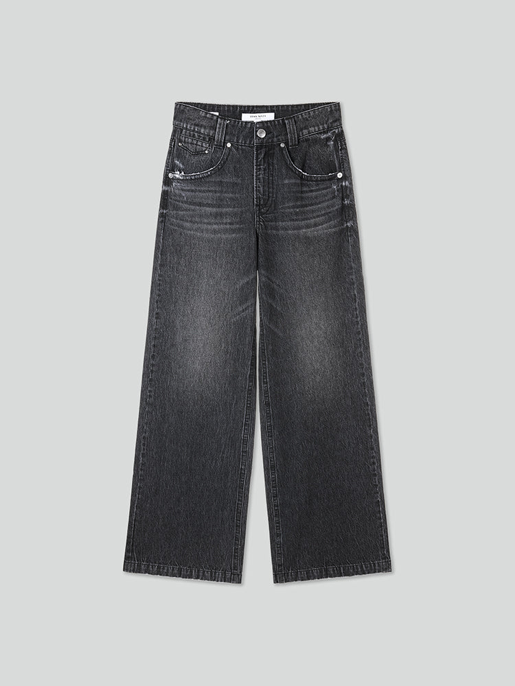 Low Waist Flared Jeans In Light Grey
