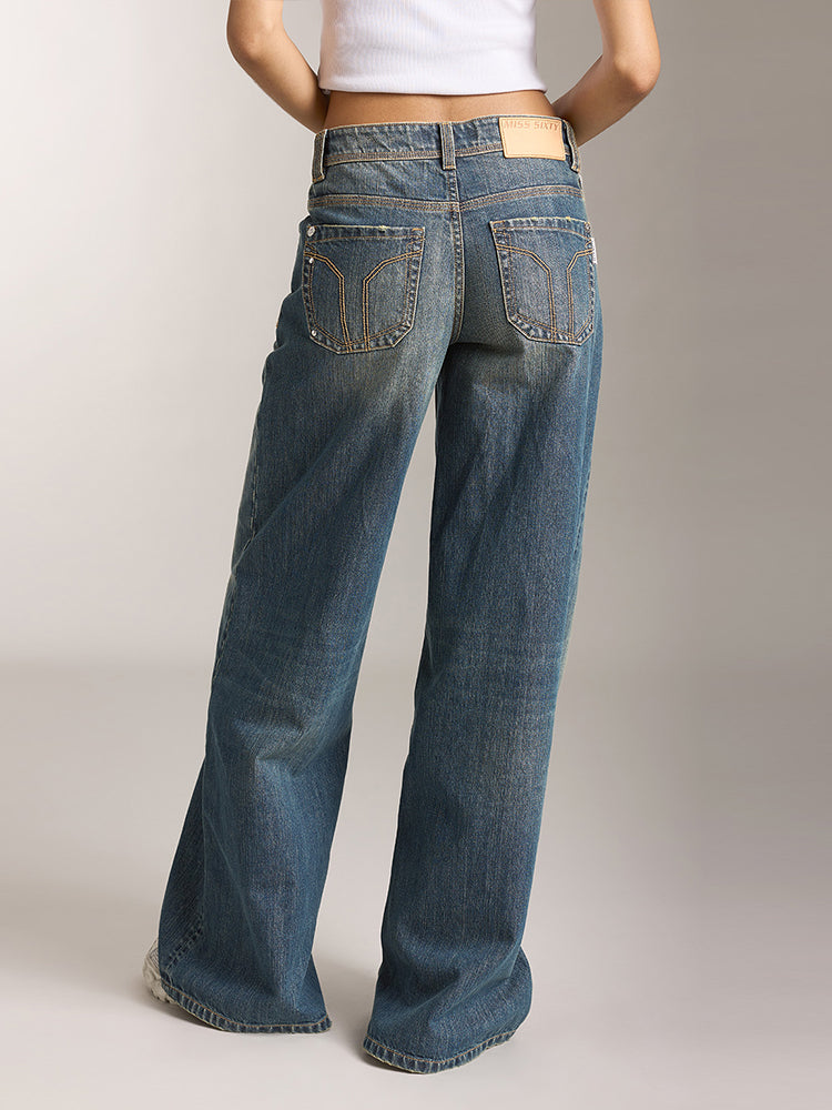 Vintage Slit Wide Leg Jeans