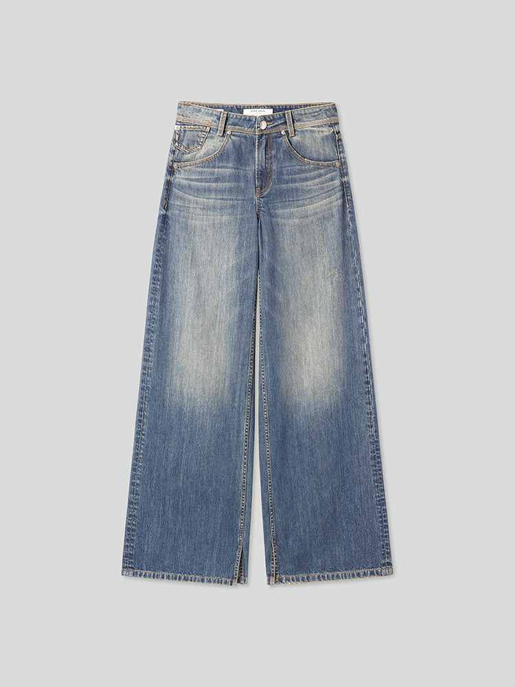 Vintage Slit Wide Leg Jeans