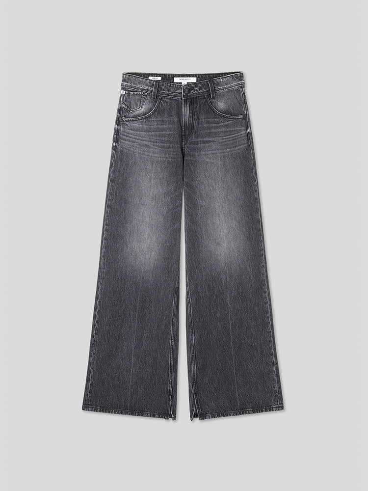 Vintage Wide Leg Jeans In Black