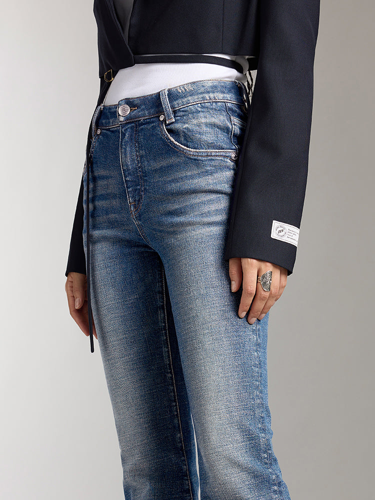 Vintage Washed Flared Jeans