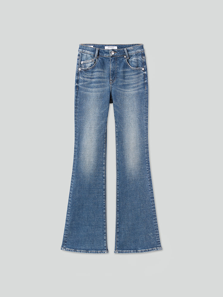 Vintage Washed Flared Jeans
