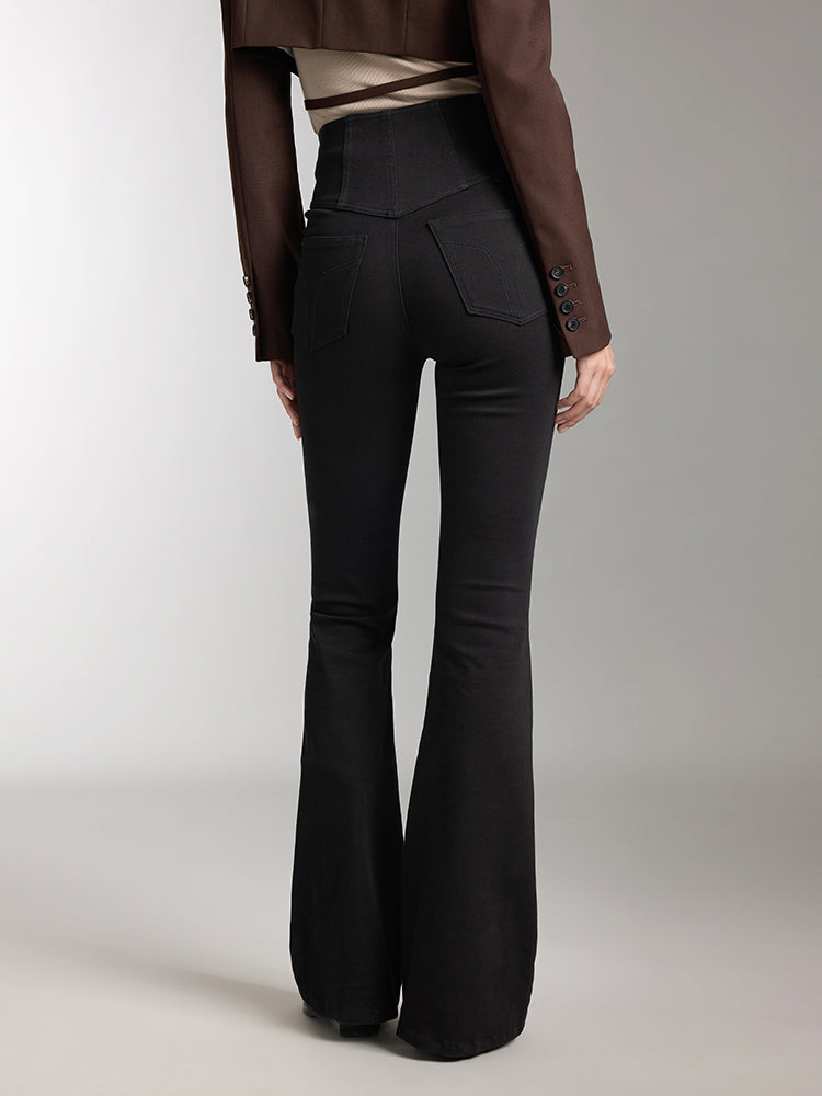 V-Shape Waist Flared Jeans
