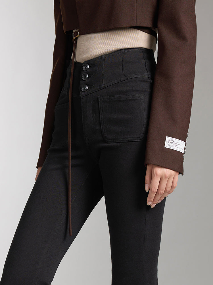V-Shape Waist Flared Jeans
