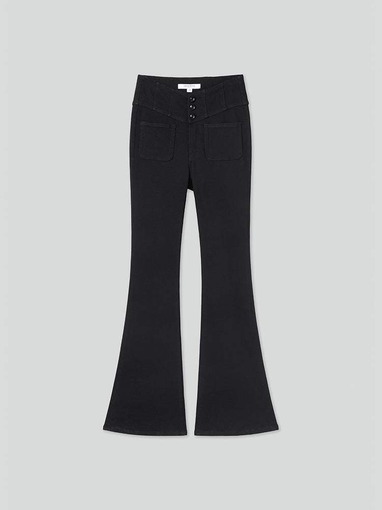 V-Shape Waist Flared Jeans