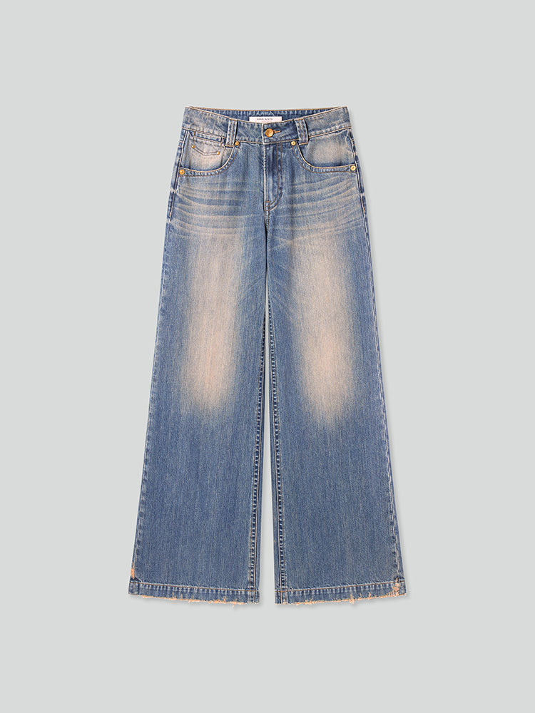 Distressed Wide Leg Jeans