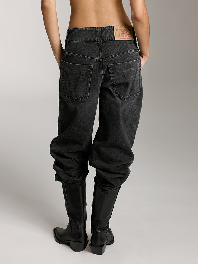 Vintage Low-Rise Black Jeans