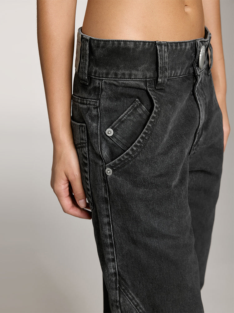 Vintage Low-Rise Black Jeans