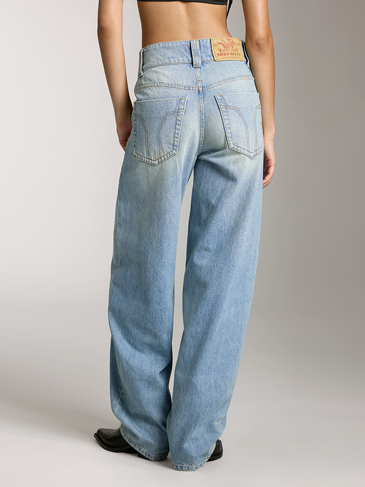 Vintage Washed Low Rise Jeans