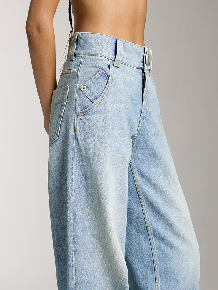 Vintage Washed Low Rise Jeans