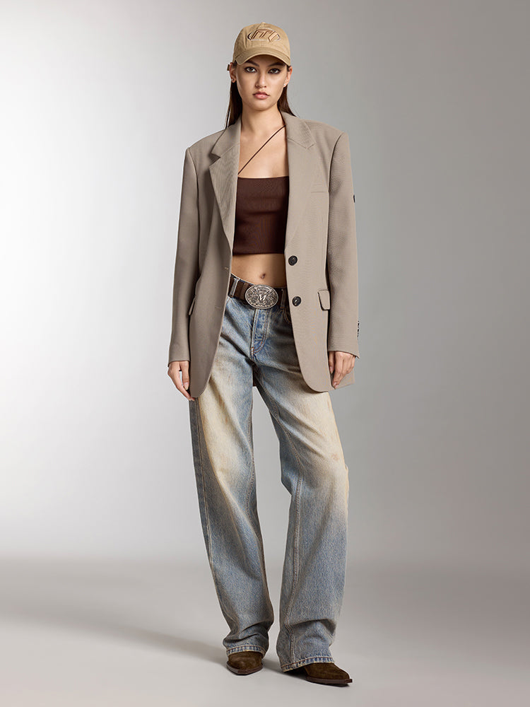 Straight Fit Wasteland Style Jeans