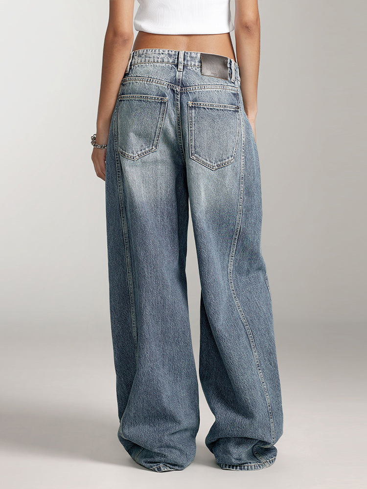 Vintage Style Straight Fit Jeans