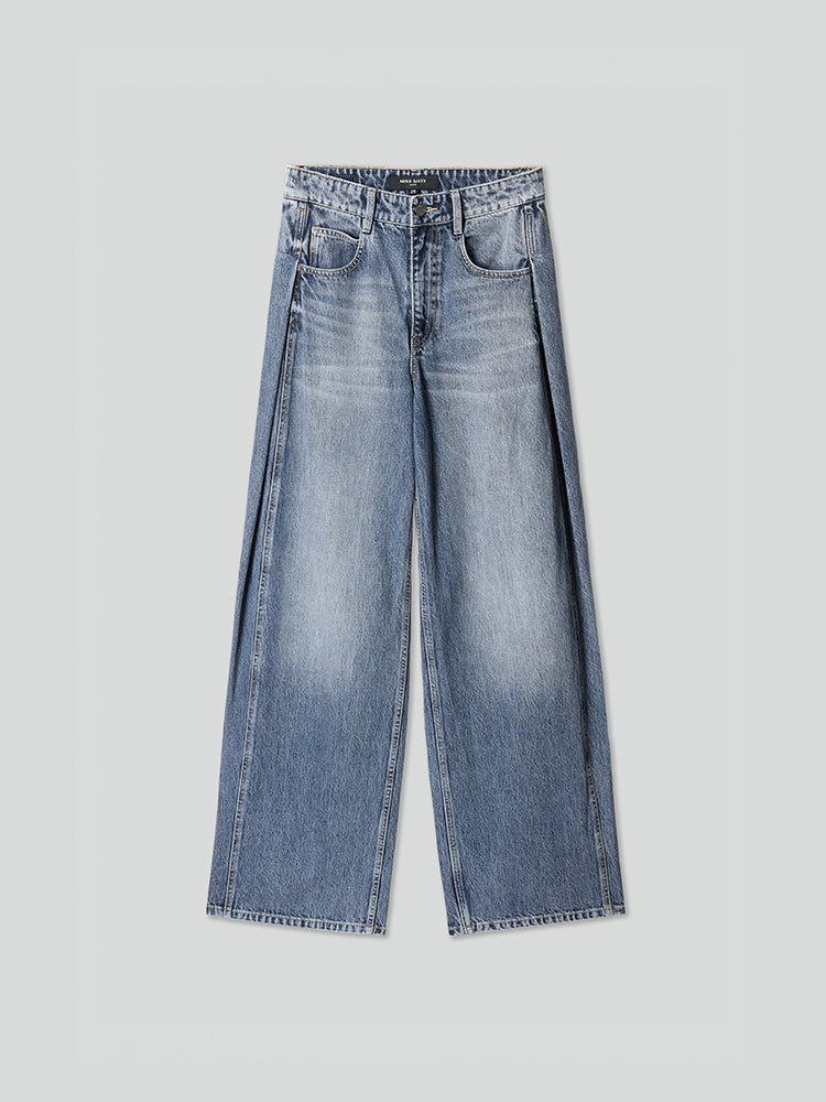 Vintage Style Straight Fit Jeans