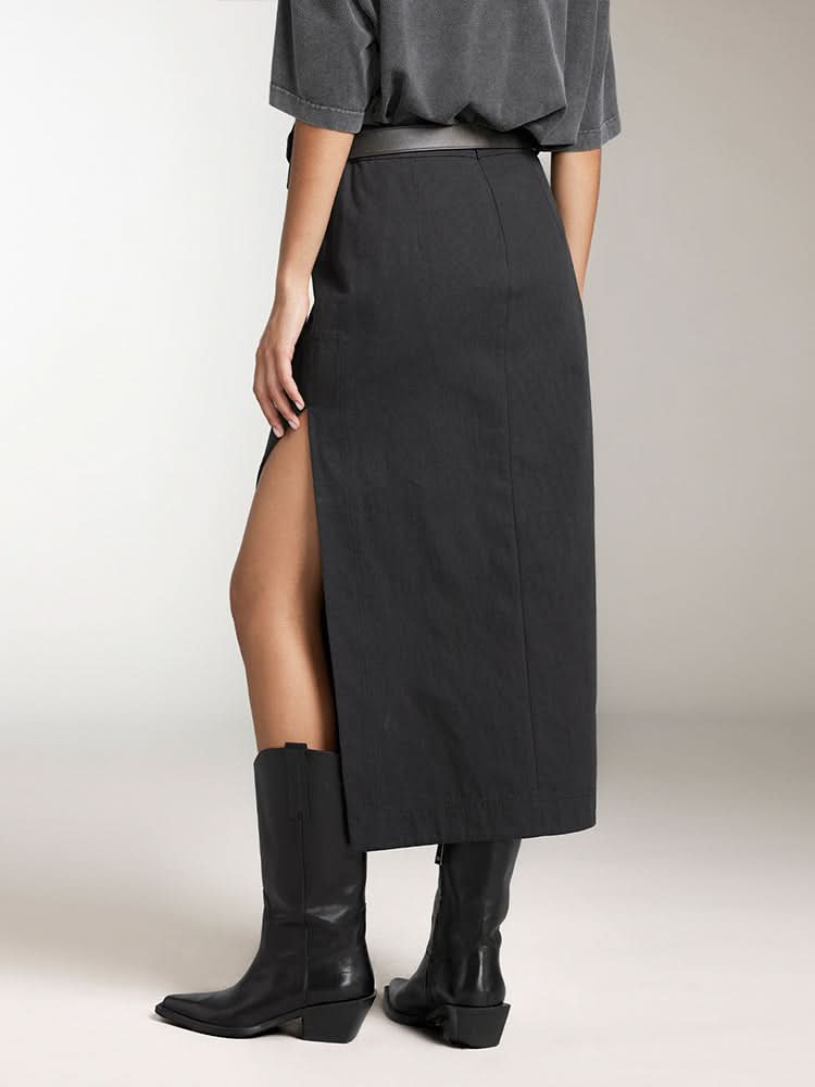 Cargo Slit Maxi Skirt