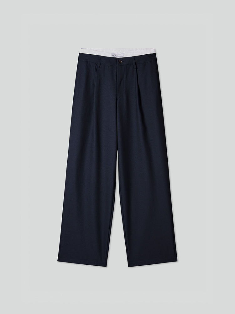 Double Waist Design Wide-Leg Trouser