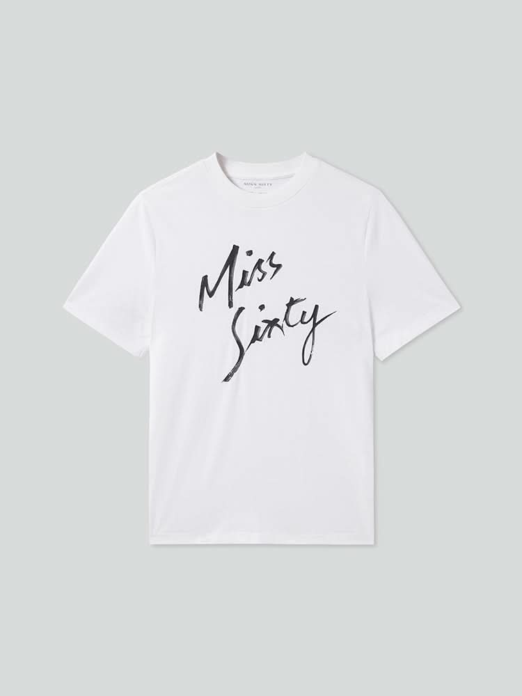 Crew Neck Printed Loose Fit Short Sleeves T-Shirt