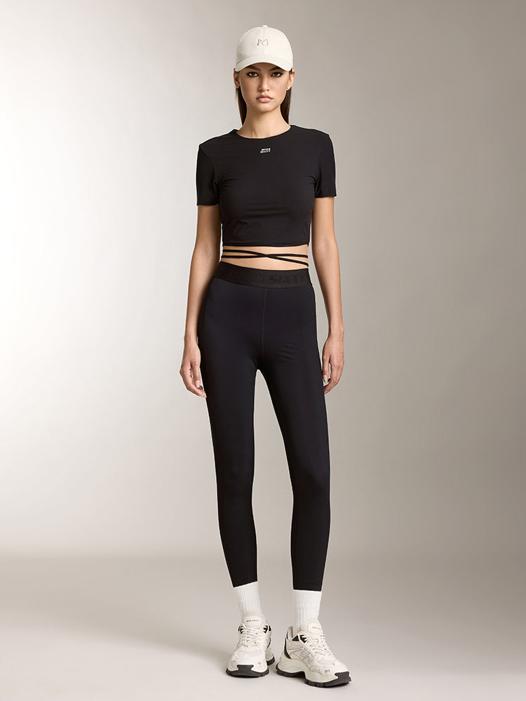 Lace-Up Logo Printed T-Shirt