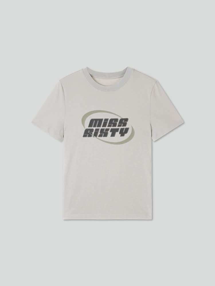 Crew Neck Color Contrast Printed T-Shirt