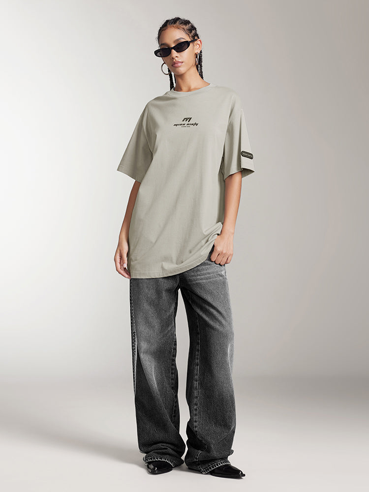 Relaxed Short Sleeves T-Shirt With Racing-Inspired Print