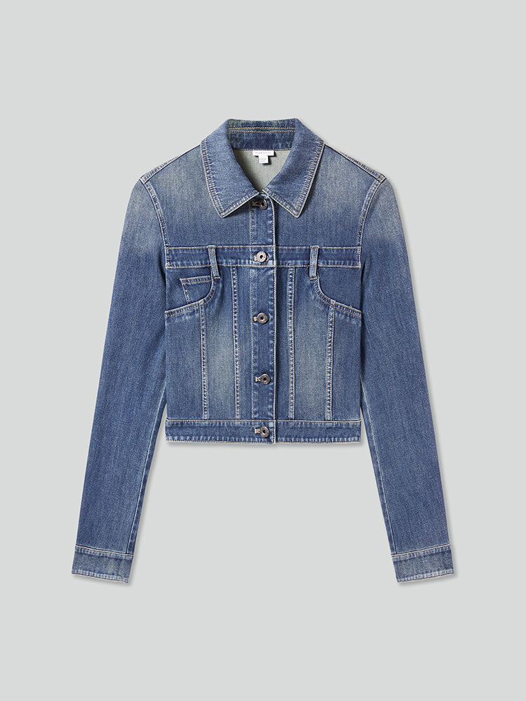 Vintage Cargo Style Denim Jacket