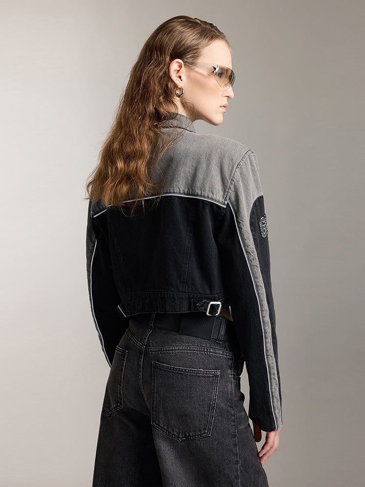 Stylish Lapel Denim Jacket