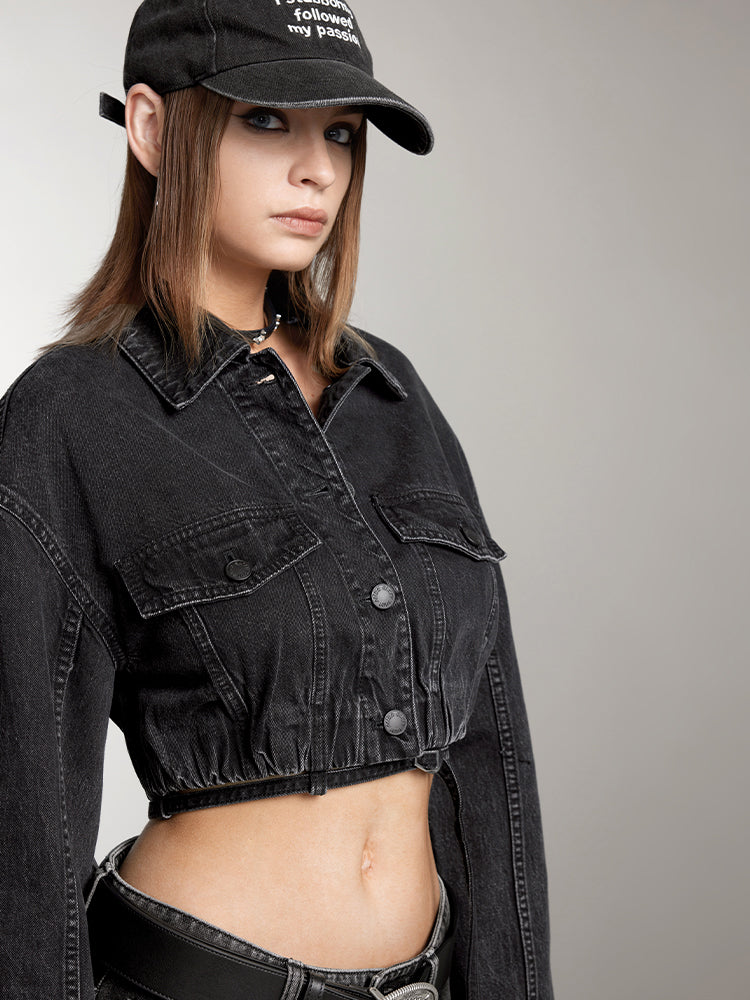 Vintage Cropped Denim Jacket