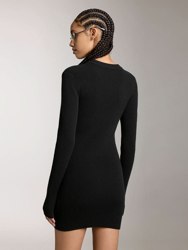 Slim Fit Wool-Blend Dress, HEATHER GREY / IT / 38 Slim Fit Wool-Blend Dress, HEATHER GREY / IT / 38