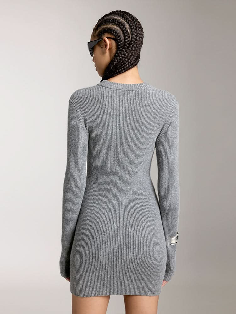 Slim Fit Wool-Blend Dress - MISS SIXTY Slim Fit Wool-Blend Dress - MISS SIXTY