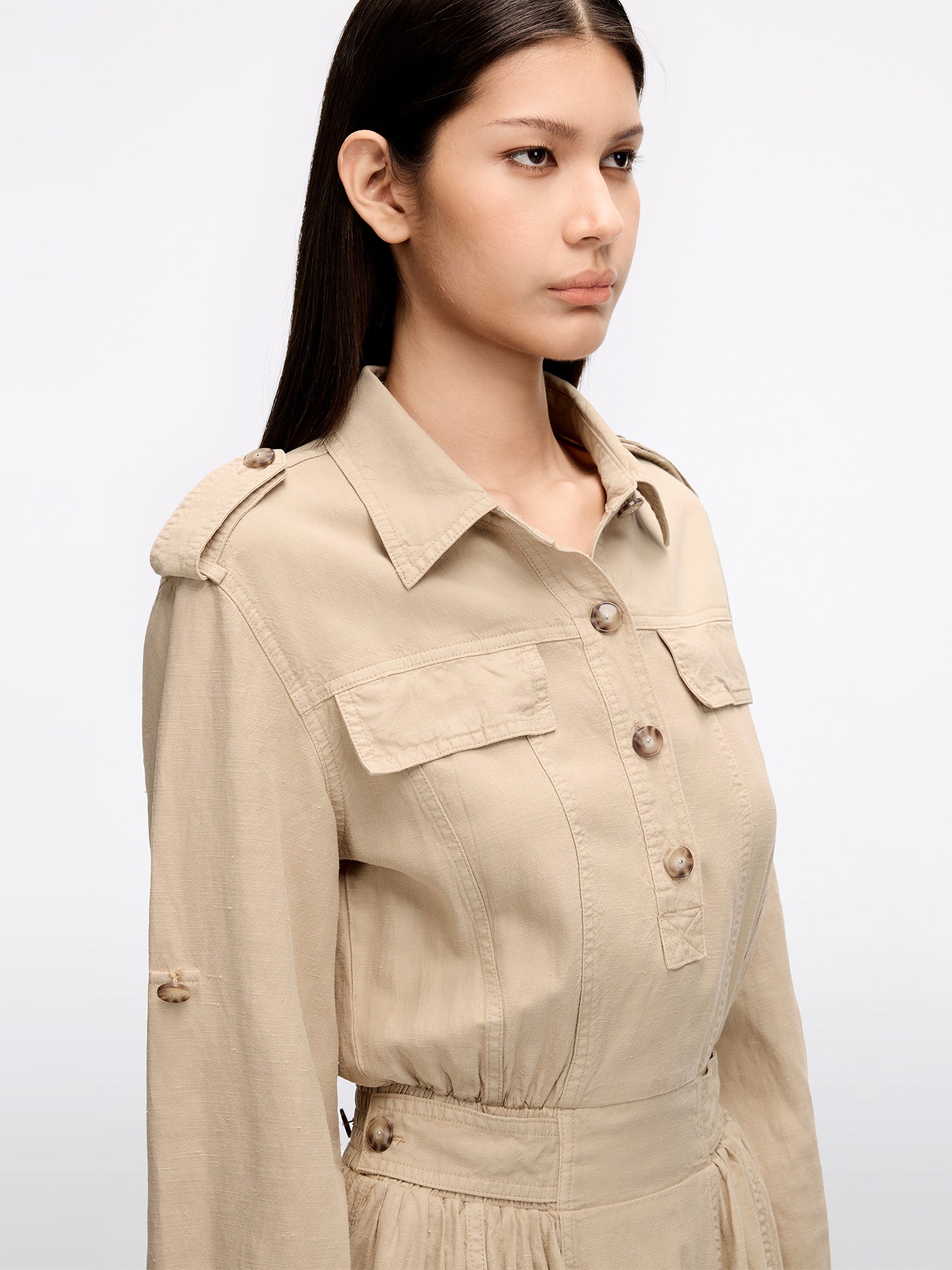 khaki denim dress Khaki Lyocell Denim Dress, Khaki / UK / 6