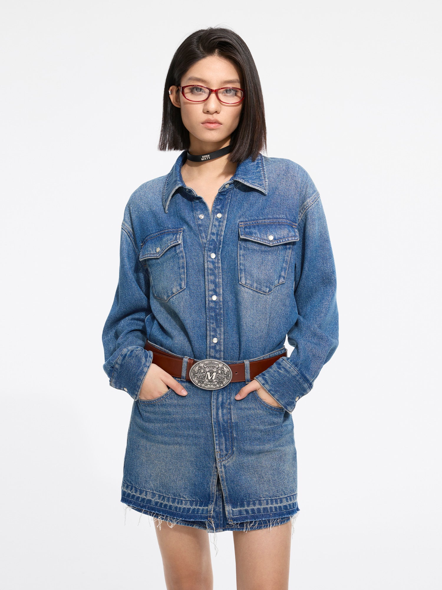 denim dress miss sixty Vintage Denim Dress, MIDDLE BLUE / de / 36