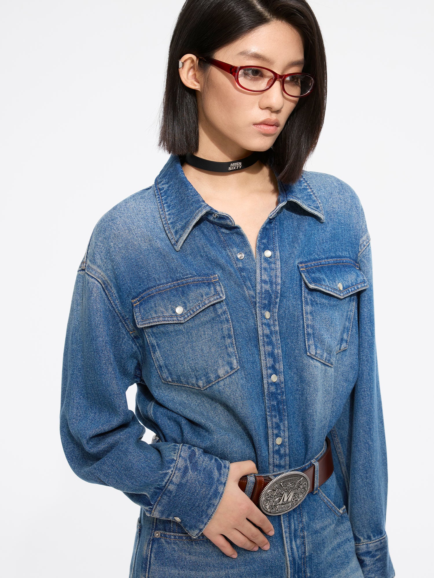 miss sixty denim dress Vintage Denim Dress, MIDDLE BLUE / de / 36